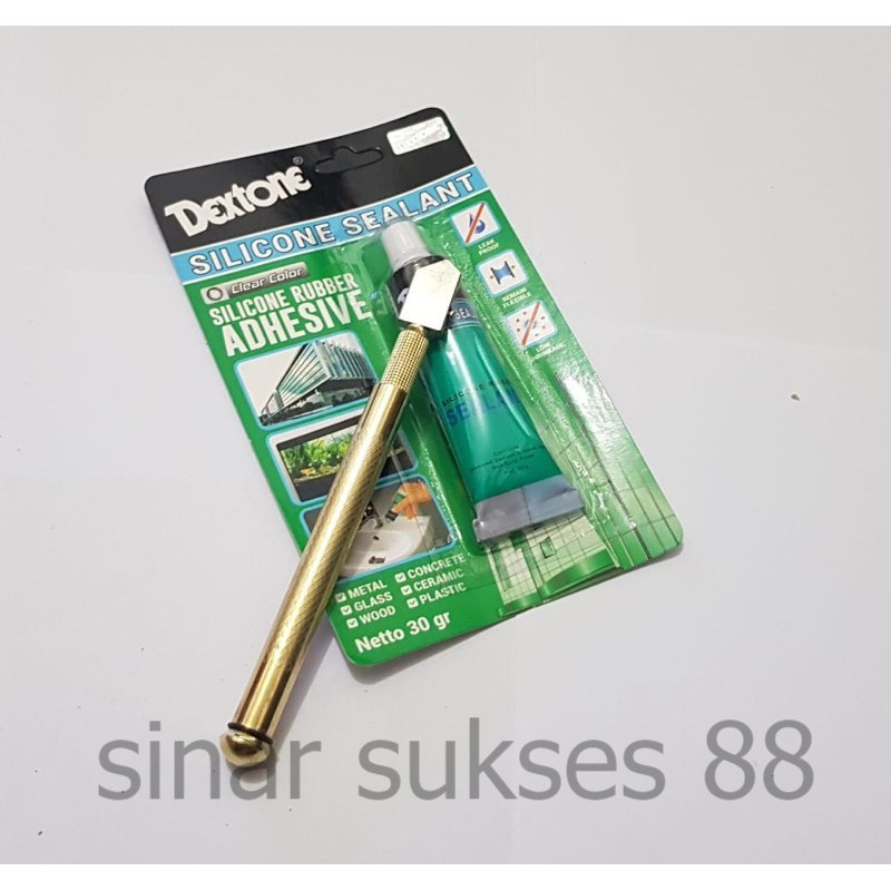 

Paket lem kaca 30gr bening + pisau potong kaca