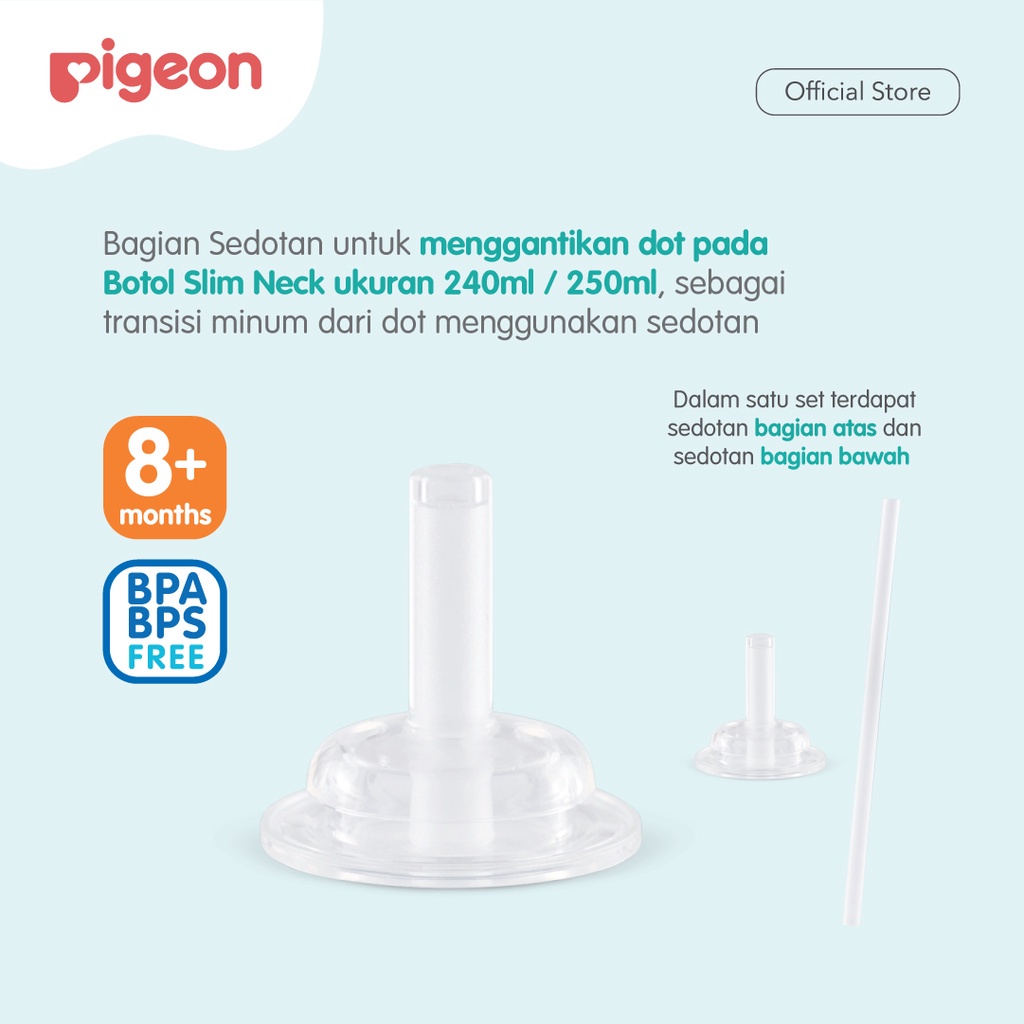 Pigeon Silicone Straw Top / Aksesoris Botol Minum Bayi 240ml dan 250ml - 8m+