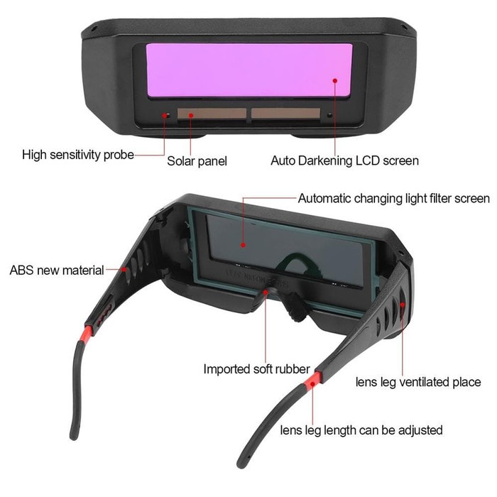 Kacamata Las Otomatis Welding Auto Darkening Soldering Googles 5100B