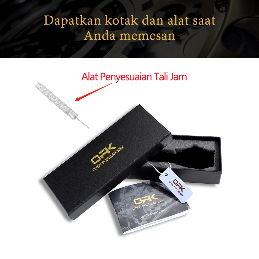 OPK Jam Tangan Pria Original Anti Air Analog Keren Tahan Bisnis Kuarsa Asli New Arrivel Model Terbar Hitam