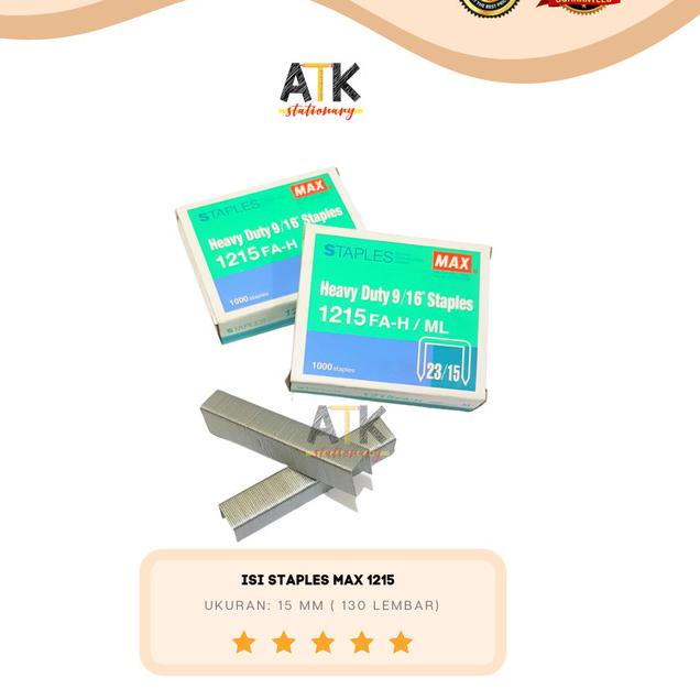 

❆ Isi Staples Max 1215 FA-H/ML Heavy Duty atk ➻