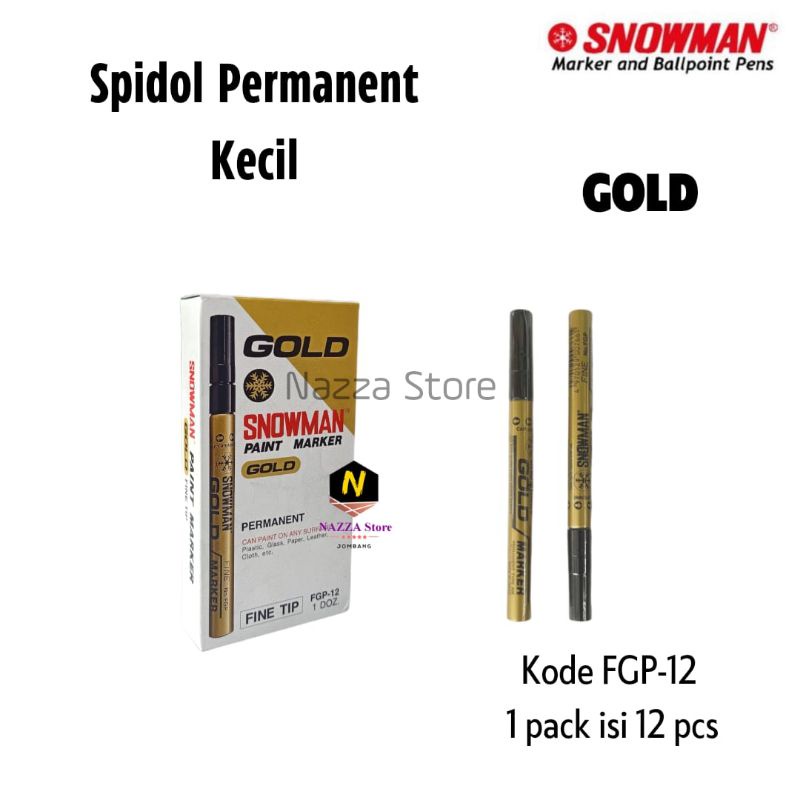

SNOWMAN Spidol Paint Marker KECIL Gold/Silver/White 1 pcs