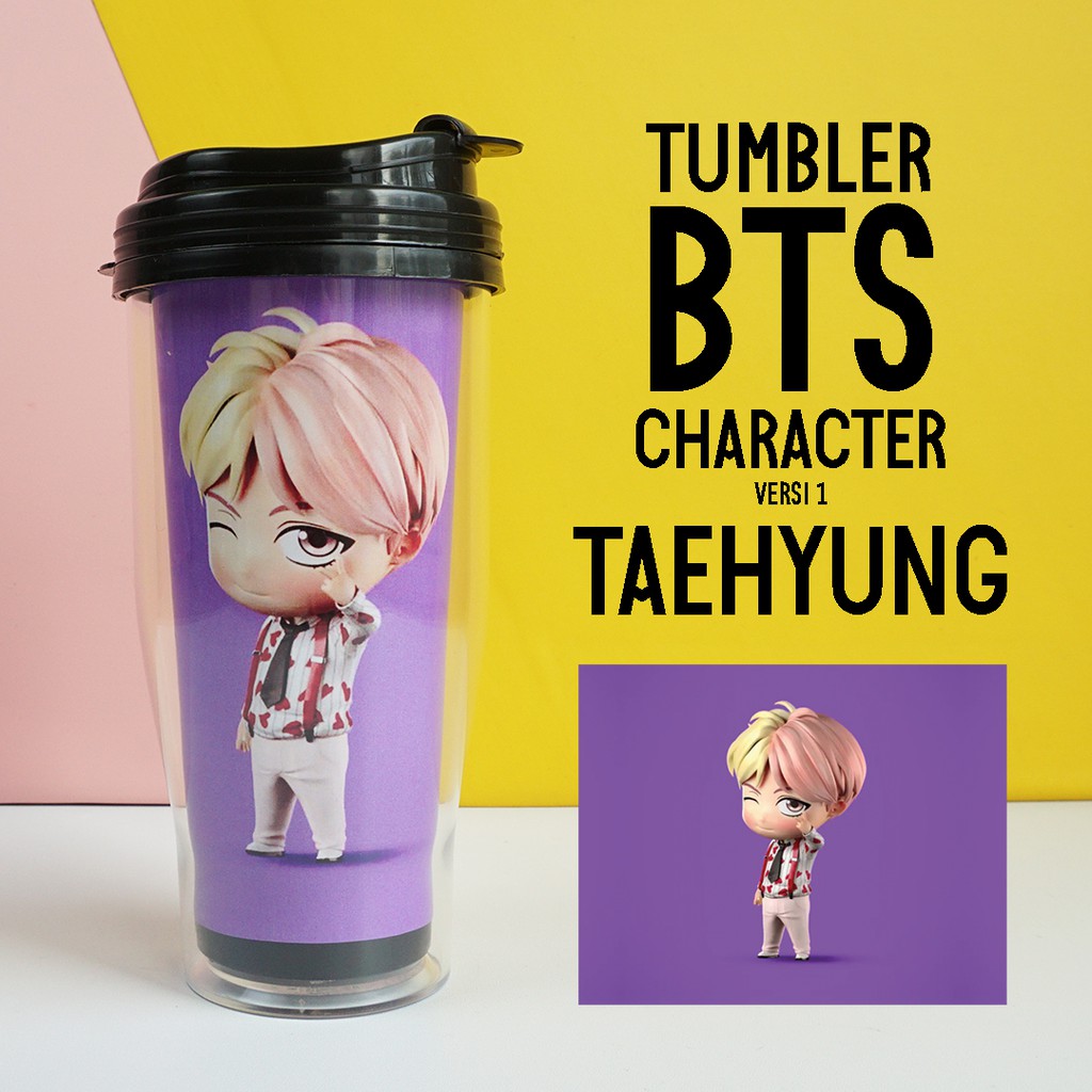 Tumblr BTS Character Versi 1 Merchandise KPOP Bt21 Kartun Unofficial Botol Minum Taehyung Jungkook Shopee Indonesia