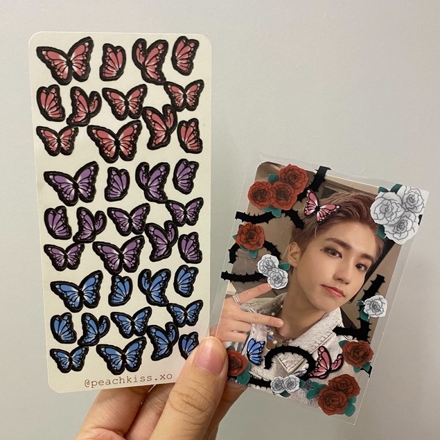 Stiker Dekorasi Deco Photocard / Journal / Polcos Kupu-Kupu (waterproof) by @peachkiss.xo