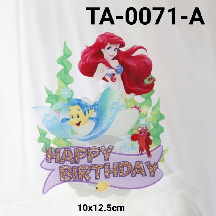 

GR-TA-0071 CAKE TOPPER AKRILIK TULISAN HAPPY BIRTHDAY MERMAID ARIEL TERBARU