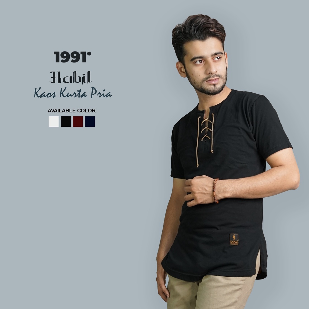 1991- BAJU KAOS KURTA LENGAN PENDEK PRIA ORIGINAL