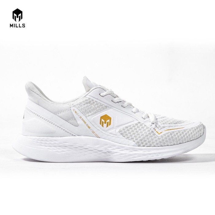 PRIA-LARI-SEPATU- SEPATU SNEAKER / SEPATU RUNNING MILLS TREXIMO OMEGA (100% ORIGINAL) - WHITE/GOLD