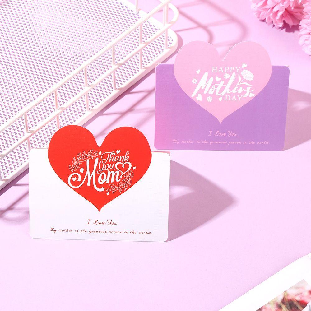 R-flower 10Pcs/Lot Kartu Ucapan Festival Blessing Card Ulang Tahun Love Heart