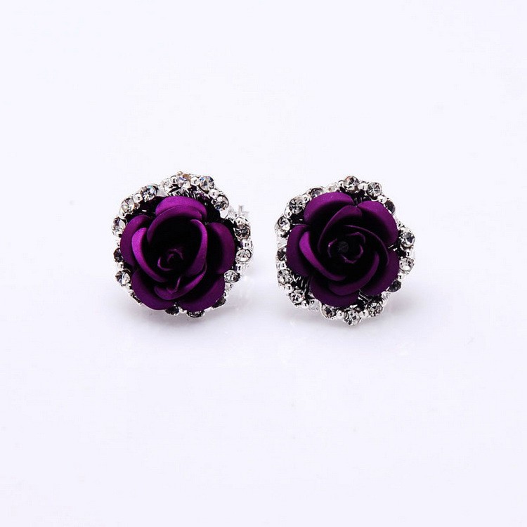 Anting wanita berlian mawar model korea terbaru cantik lucu imut rose earring baru lucu cute