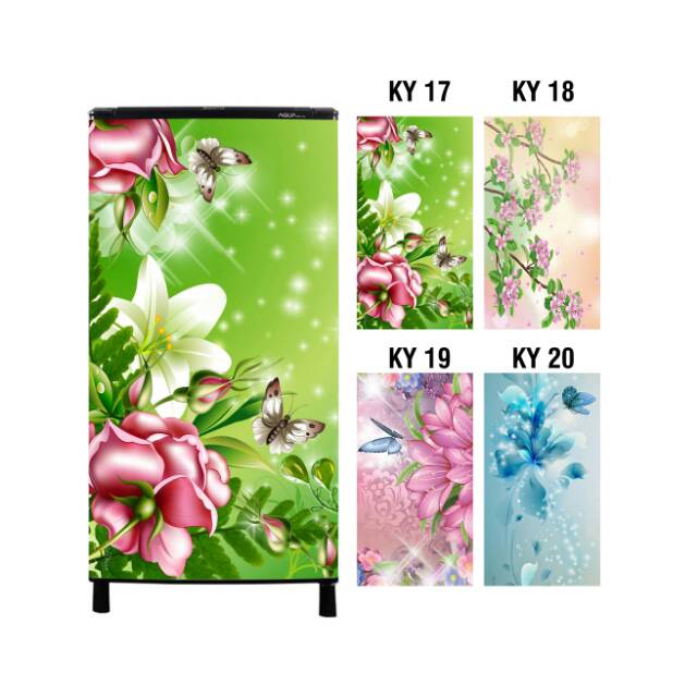 Stiker Kulkas 1 Dan 2 Pintu Gambar Motif Bunga Keren Shopee