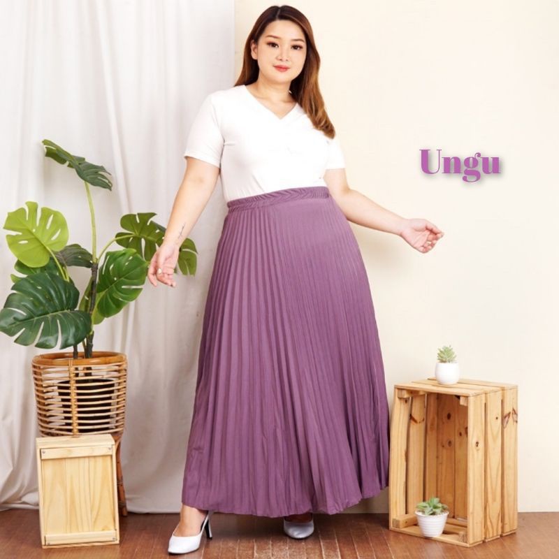 BEST SELLER ROK PLISKET JUMBO XXL PAYUNG PLEATED SKIRT MURAH MUSLIM IBU ACARA POLOS ROK PANJANG PAYUNG MAYUNG