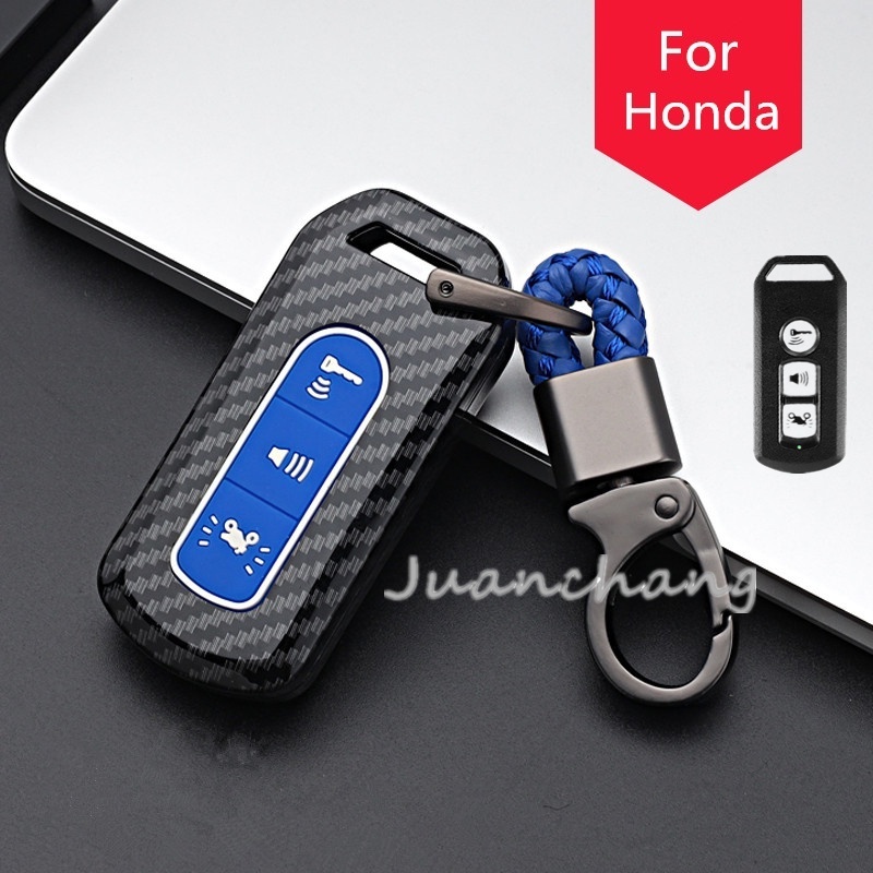 3tombol Carbon ABS Penutup Kunci Motor Case Shell Set Holder Untuk Honda Pcx125 150 SH125 SH300 2016 2017 2018 2019 2020 Super Cub125 Motor Scooter 3tombol Smart Key