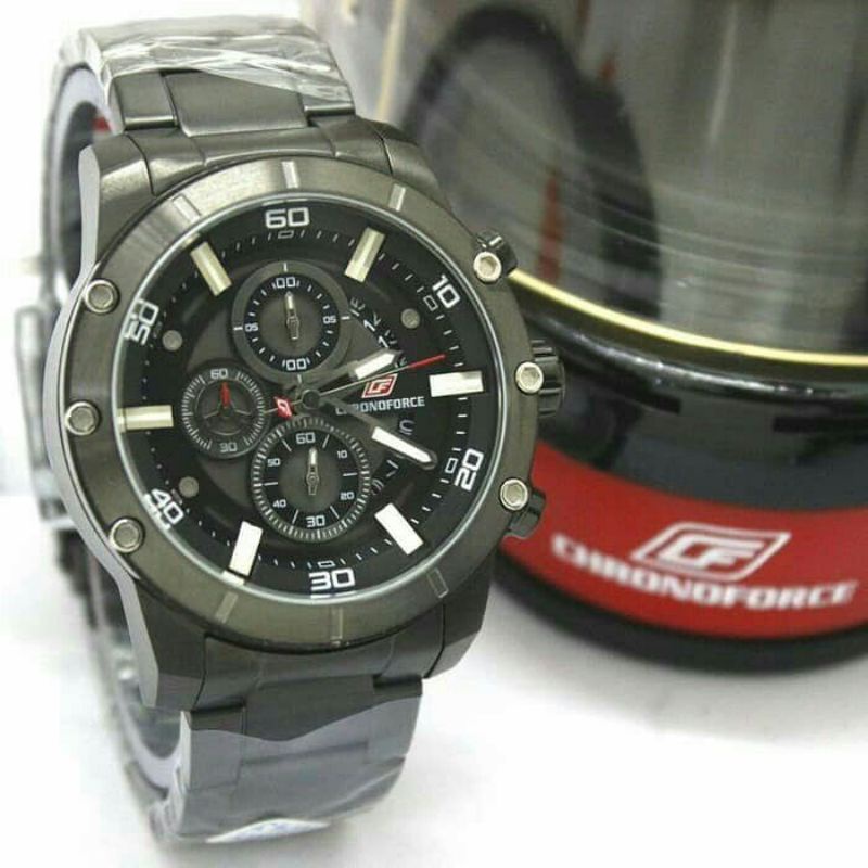 JAM TANGAN PRIA CHRONOFORCE CF 5319 / CF 5319 FULL BLACK [ORIGINAL]