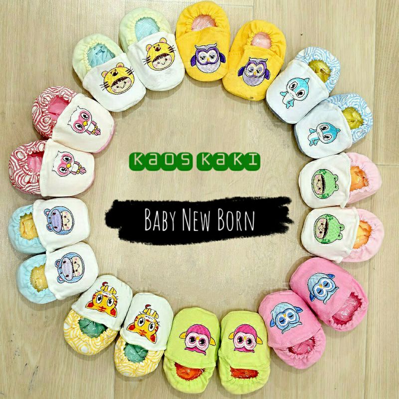 KAOS KAKI Baby New Born - KAOS KAKI Model Sepatu - Motif Bordir