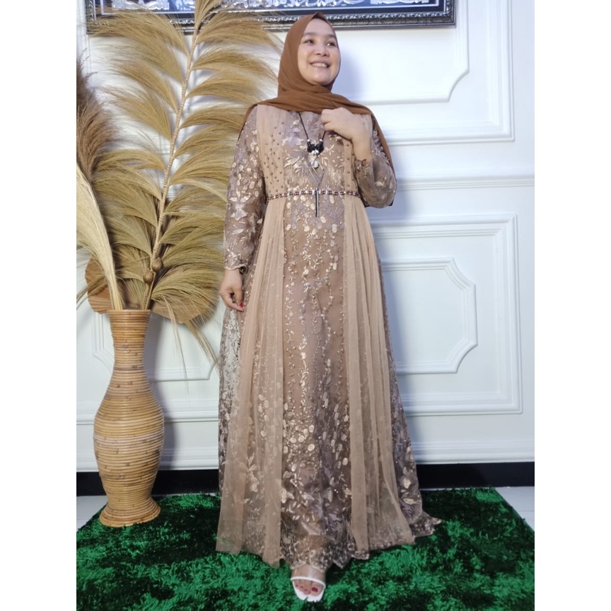 GAMIS LALUNA / GAMIS PESTA / GAMIS BRUKAT / KEBAYA MODERN / OUTFIT BAJU PESTA / LRM / OUTFIT KEKINIAN