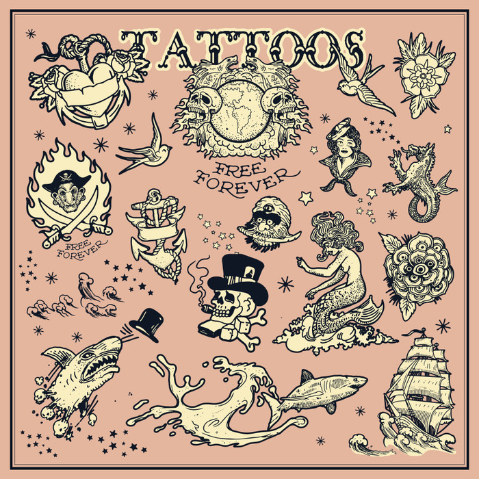 Old School Tattoo Emblems Vector Set - Vector Designs