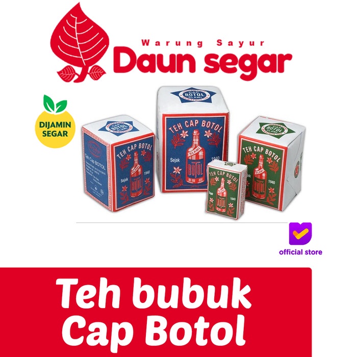 

Teh Bubuk cap Botol 8gram 40gram 80gram teh celup hijau biru daun segar daunsegar