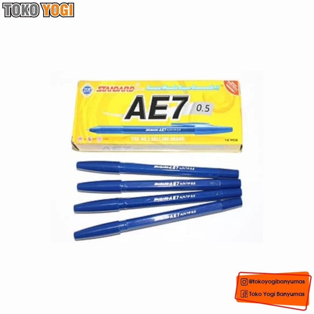 

STANDARD BALLPOINT PEN AE 7 TINTA BIRU ( 1 PACK = 12 PCS)