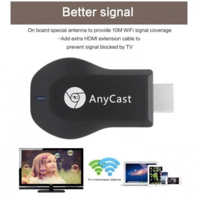 M4 PLUS AnyCast Hdmi Dongle WIRELESS / Wifi DISPLAY mirroring layar hp / laptop / proyektor / tv