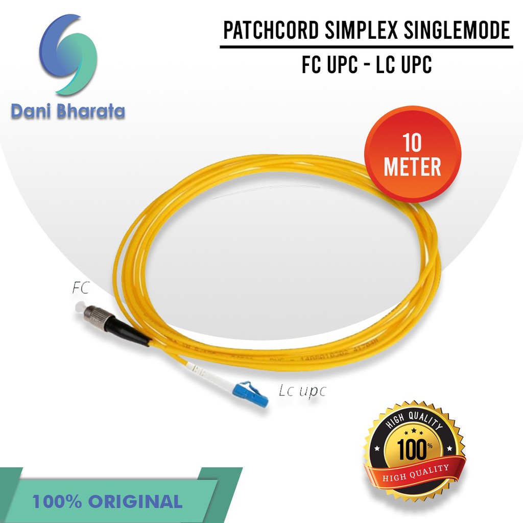 Patchcord Fiber Optik Simplex SM FC to LC UPC Panjang 10 Meter