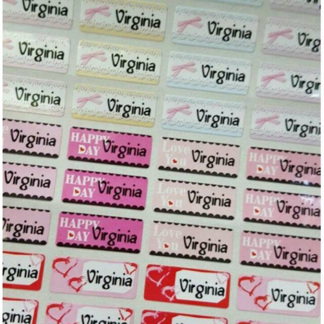 

stiker label nama waterproof motif 7