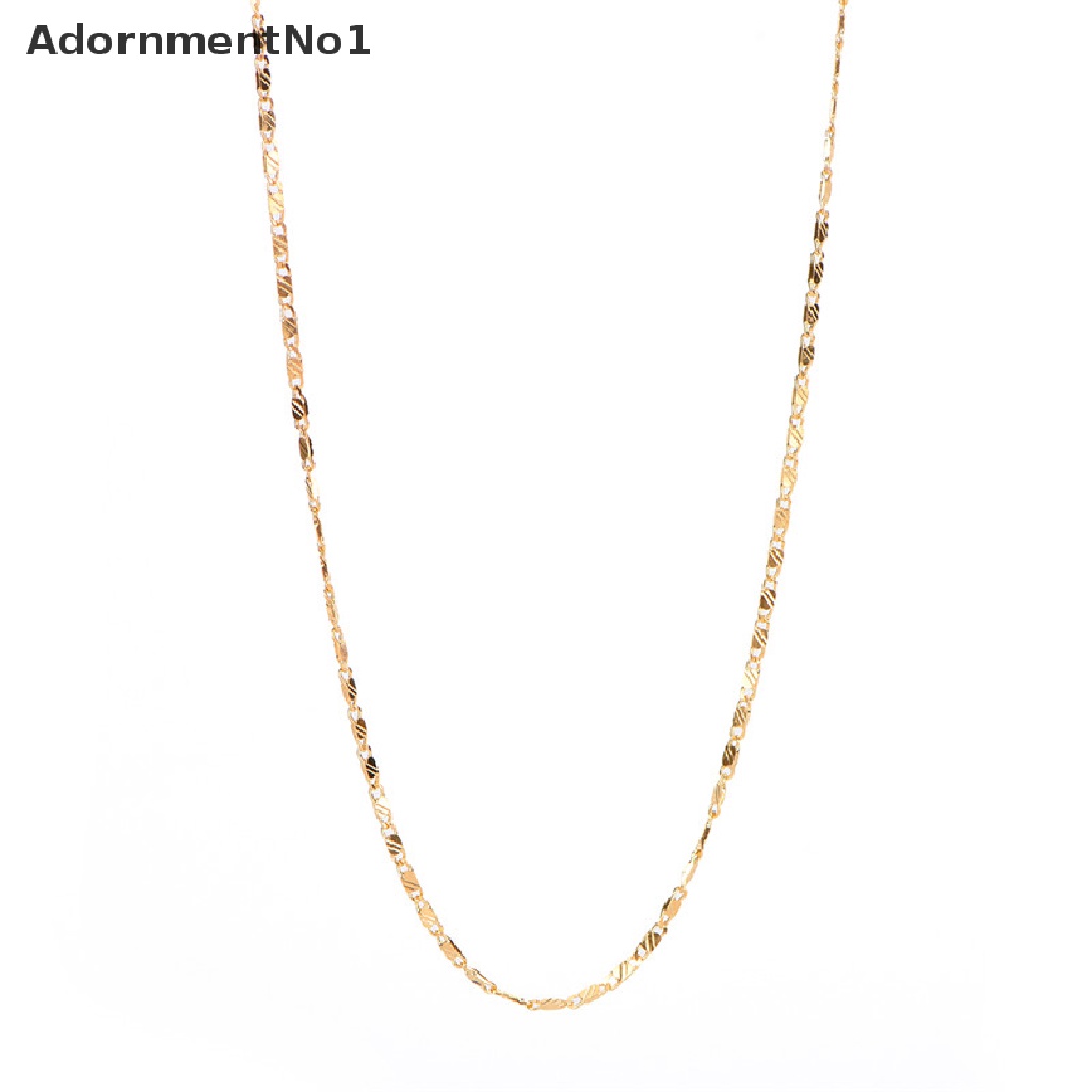 (AdornmentNo1) Kalung Rantai Lapis Emas Lebar 2MM Panjang 16-30 &quot;Untuk Pria