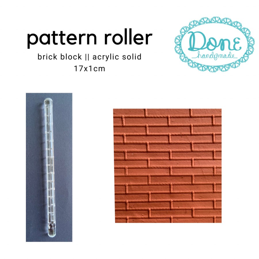 Clay roller motif pattern roller brick block alat clay fondant roller 5