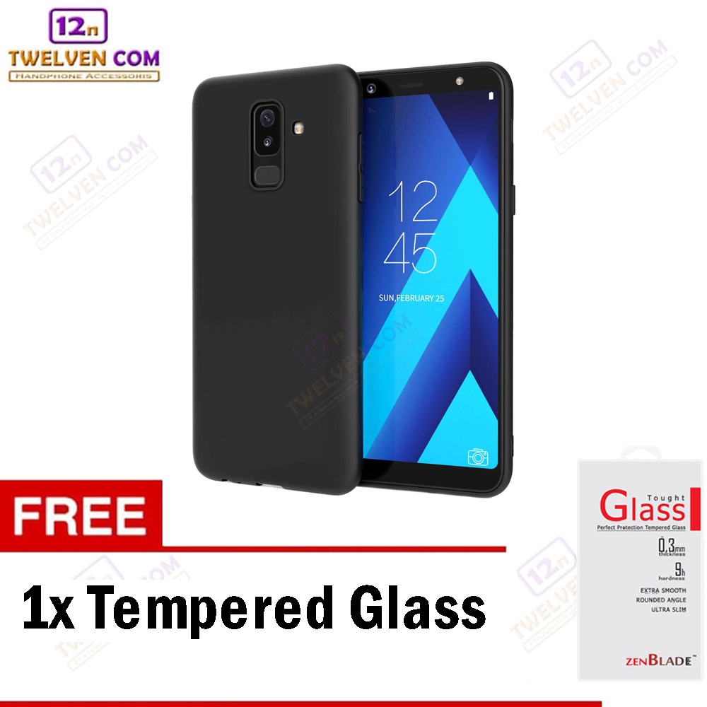 [FLASH SALE] Case Slim Matte Softcase Samsung A6+ Plus - Free Tempered Glass