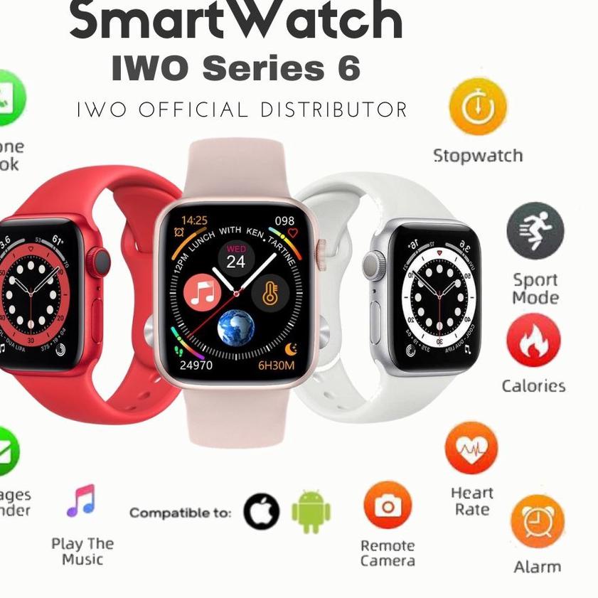 ✦ ✅GARANSI✅ SMARTWATCH IWO W26+ / W6 NEW SERIES ORIGINAL SERIES 1.75 “Seri 6 Hiwatch, Bluetooth , wa
