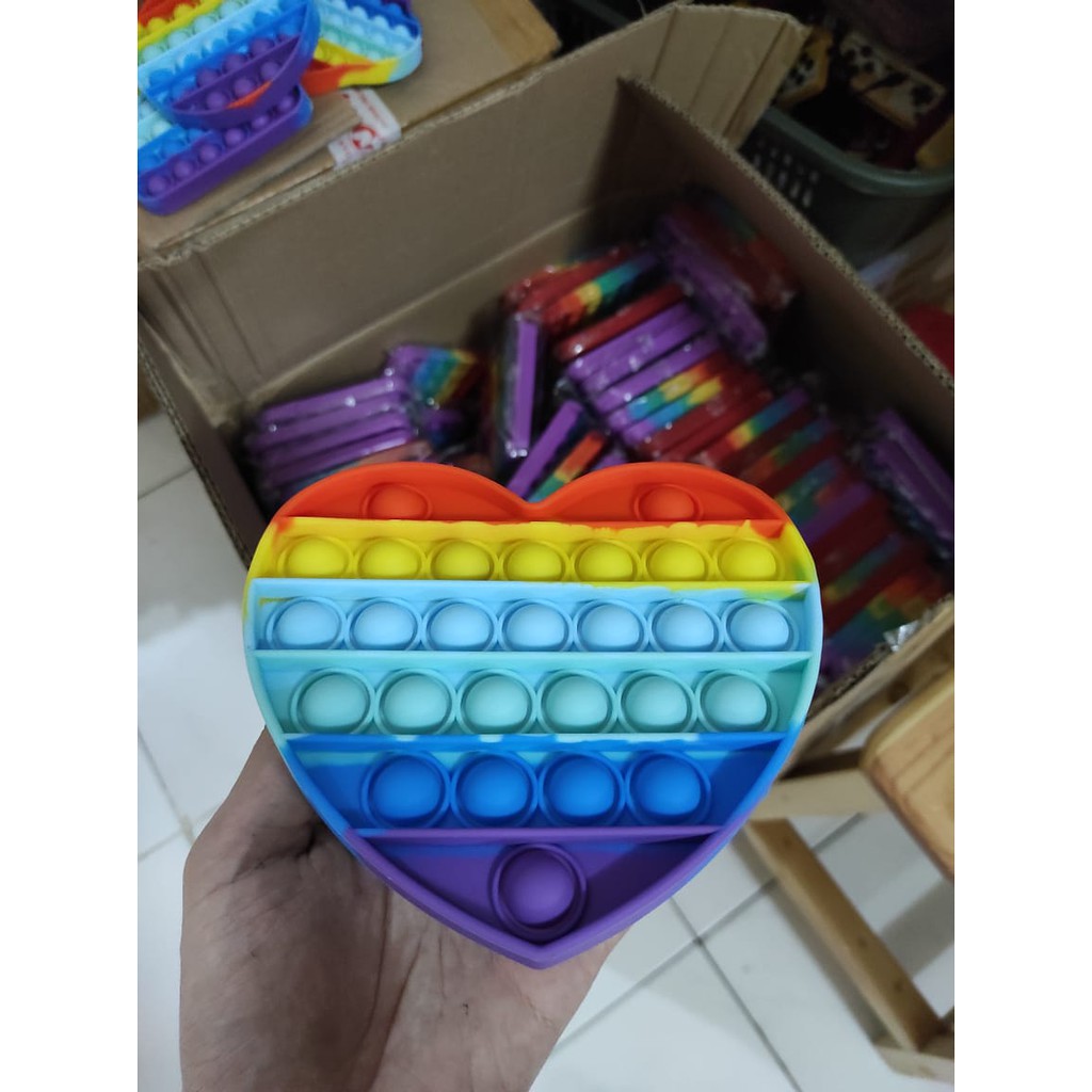 [UKURAN 12 CM] POP IT RAINBOW / MAINAN ANAK / FIDGET TOY / POP ITS RAINBOW / MAINAN POP IT BUBBLE