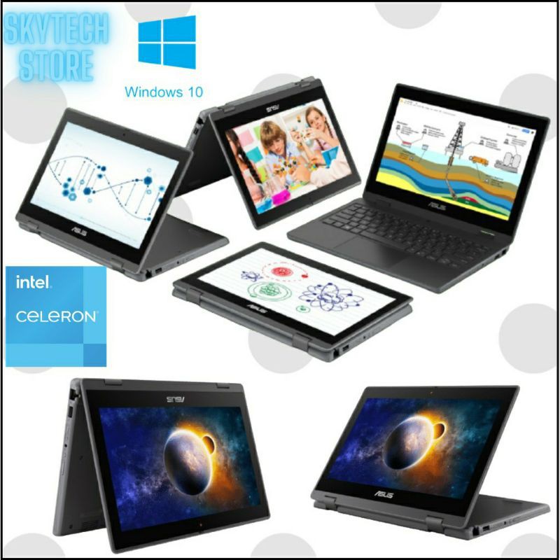 Asus BR1100FKA flip Touchscreen intel N4500 ram 4gb SSD 128gb Layar 11,6 Windows 10 Ori-2
