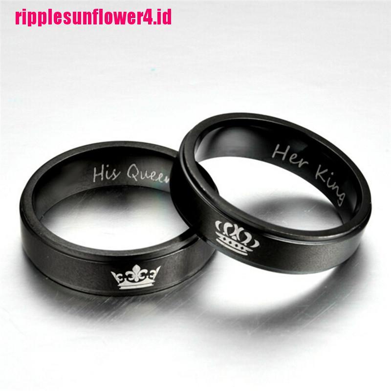 His QUEEN HER KING Bahan Stainless Steel Untuk Pasangan