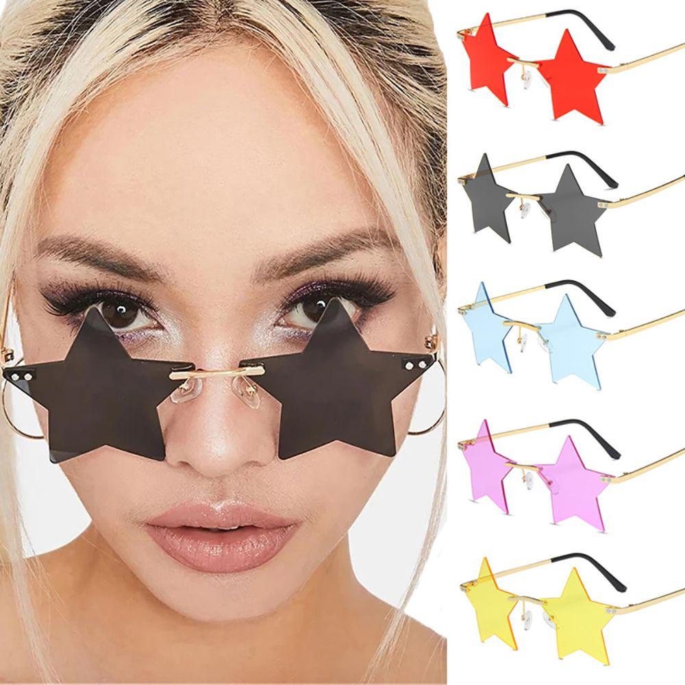 Needway Bintang Kacamata Hitam Trendi Kepribadian Keren Kaca Mata Anti Radiasi Untuk Wanita Perlindungan Kacamata Perempuan Korea Anti Radiasi Kaca Frameless Eyewear Women Glasses