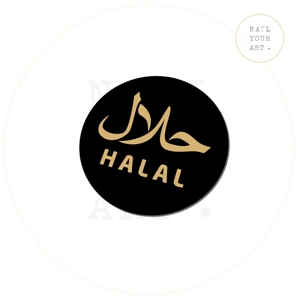 SIGN AKRILIK H01 - SIGN HALAL BULAT - SIGNAGE CAFE TEMPEL DOUBLE TAPE