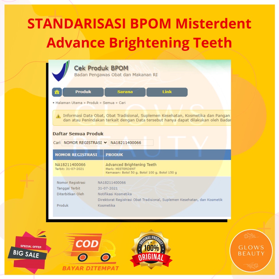 MISTERDENT ADVANCED BRIGHTENING ATASI GIGI KUNING SECARA INSTAN