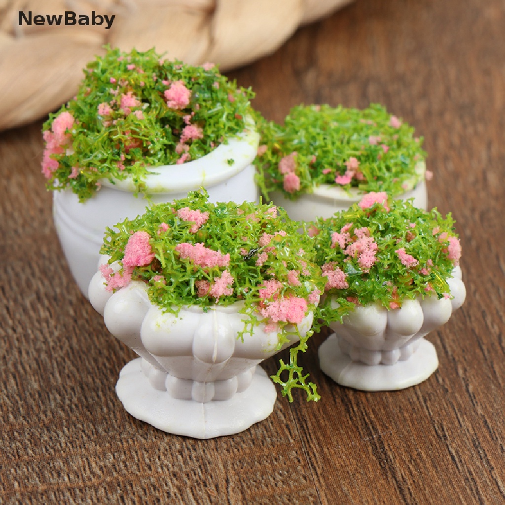 Newbaby Miniatur Pot Bunga / Tanaman Bonsai Skala 1: 12 Untuk Aksesoris Rumah Boneka