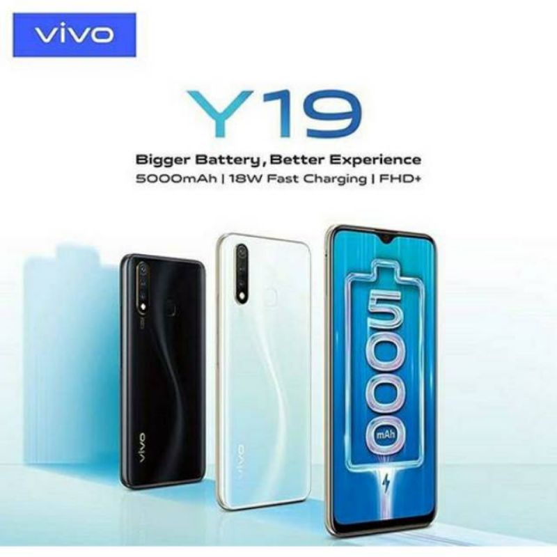 VIVO Y19 ORI RAM 8/256GB [IPS LCD Layar 6,53inci. 5000mAh. Camera16MP. 4G].BARU FULLSET SEGEL GARANSI 1TAHUN