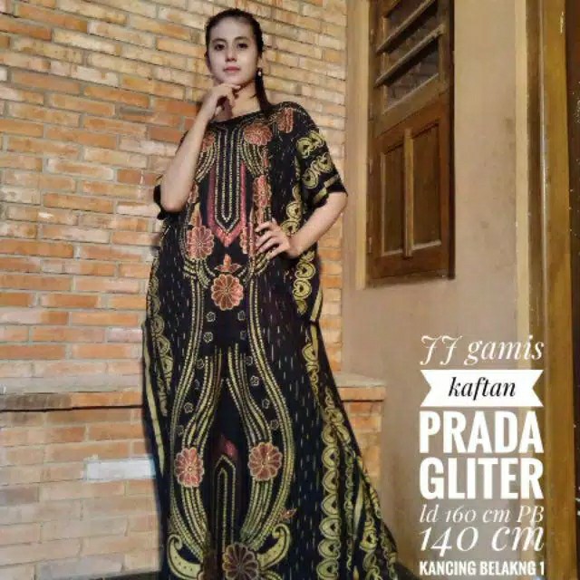 Gamis Batik Kaftan Prada Gliter