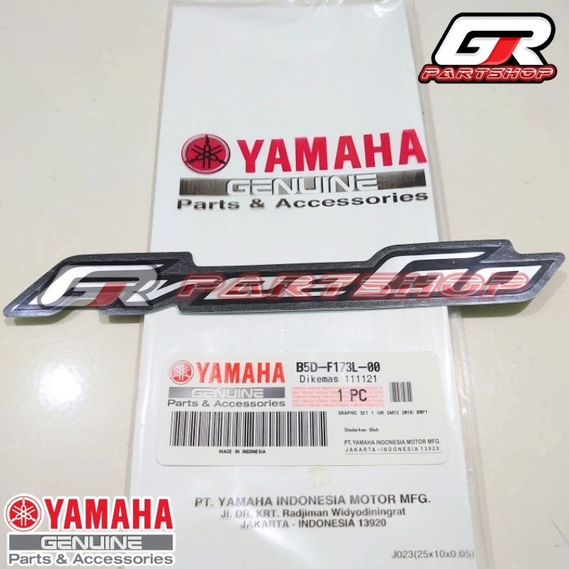 LIST EMBLEM BODY B5D-00 FREEGO HITAM DOFF ORIGINAL YAMAHA GRAPHIC STIKER STICKER STRIPING FREGO FREE GO KIRI KANAN ORI YGP