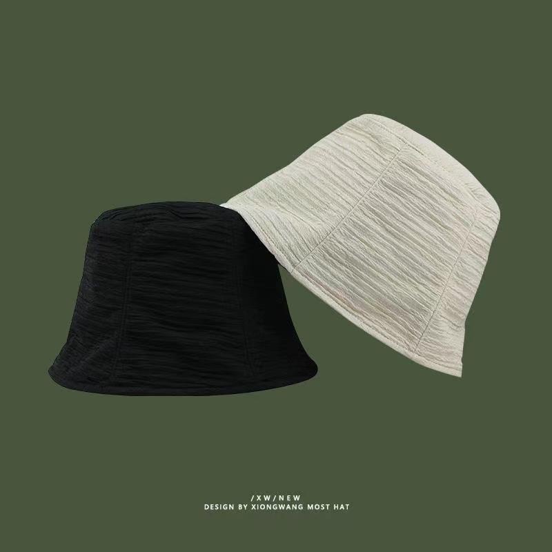 Topi Bucket Pria / Wanita Warna Polos Gaya Korea Untuk Musim Panas