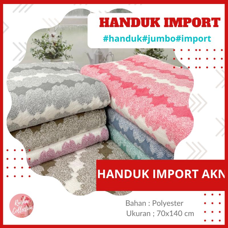 RC[Paket Isi 3] Handuk MandiJumbo Dewasa Handuk Import Bahan Microfiber Ukuran 70x140 cm Handuk Badan Motif