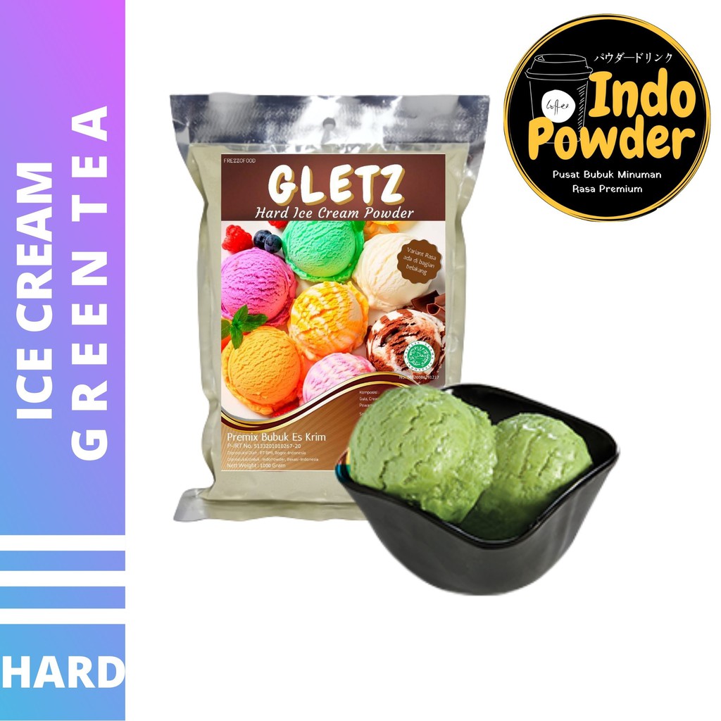 HARD ICE CREAM GREEN TEA 1Kg - Bubuk Es Krim GREEN TEA - Bubuk Es Krim - ICE CREAM Powder 1Kg