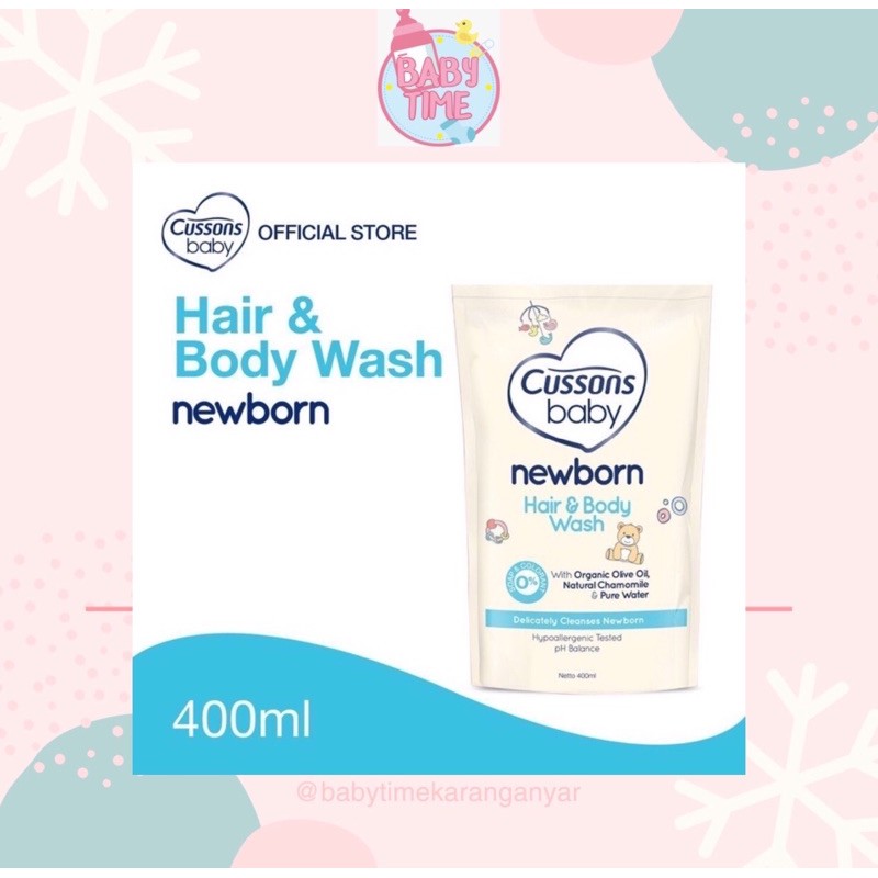 Cussons Baby Newborn Hair &amp; Body Wash Pouch 400ml / Isi ulang sabun cussons