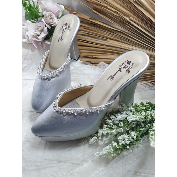 Sepatu brisia silver tinggi 10cm tahu