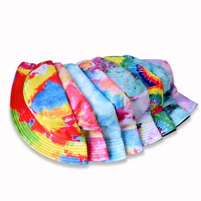 Topi Bucket Dua Sisi Motif Tie Dye 8 Warna Gaya Korea Untuk Unisex