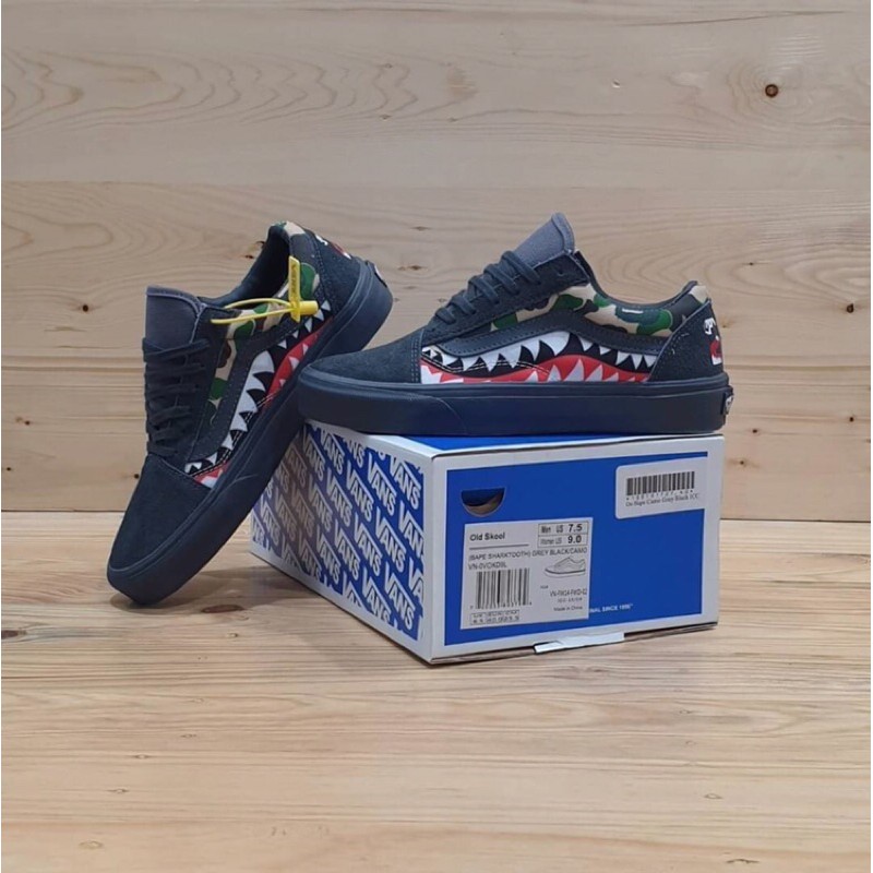 vans oldschool bape camo grey