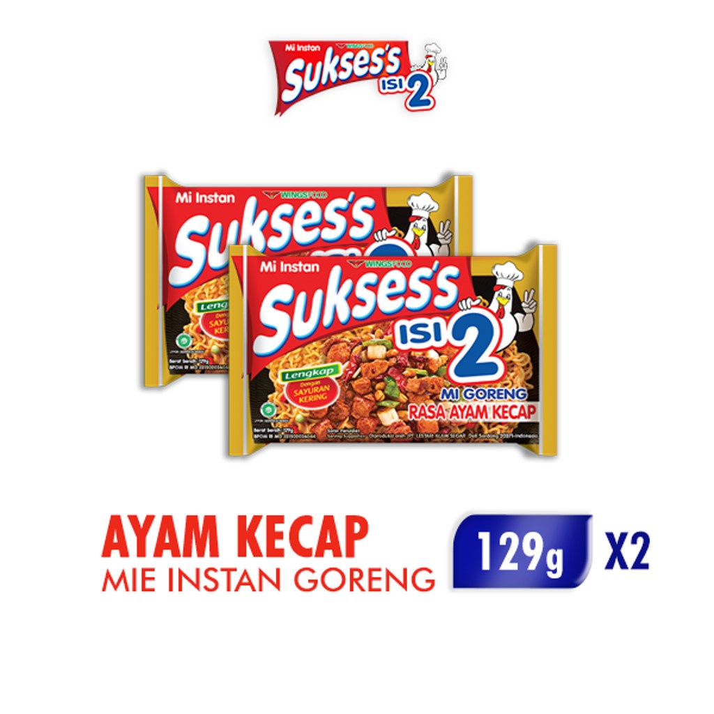Suksess Mie Instan Goreng Ayam Kecap Bag 129 gr x2