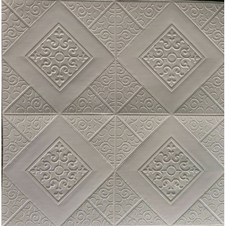 Wallpaper 3D Dinding Foam Sticker-Batik Wajik Putih