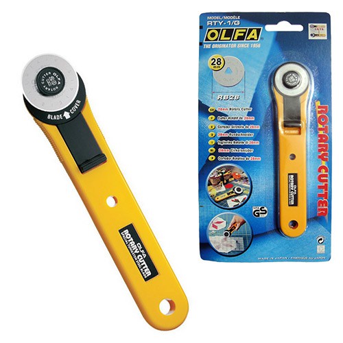 Jual alat potong rotary Cutter merk Olfa 28mm Model RTY-1G JAPAN ASLI