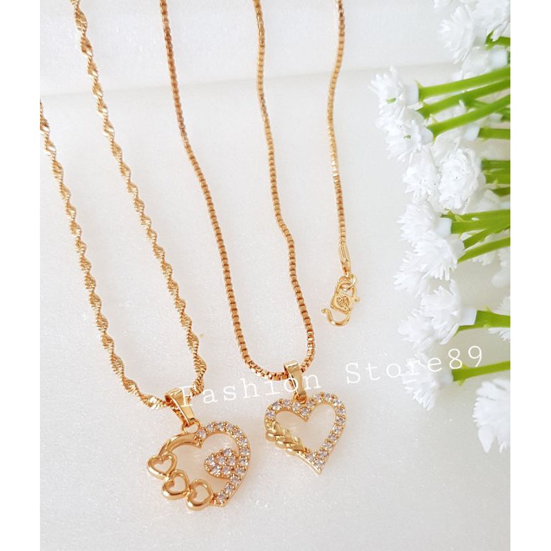 Xuping Love Kalung motif love unik simple elagant perhiasan lapis emas xuping impor